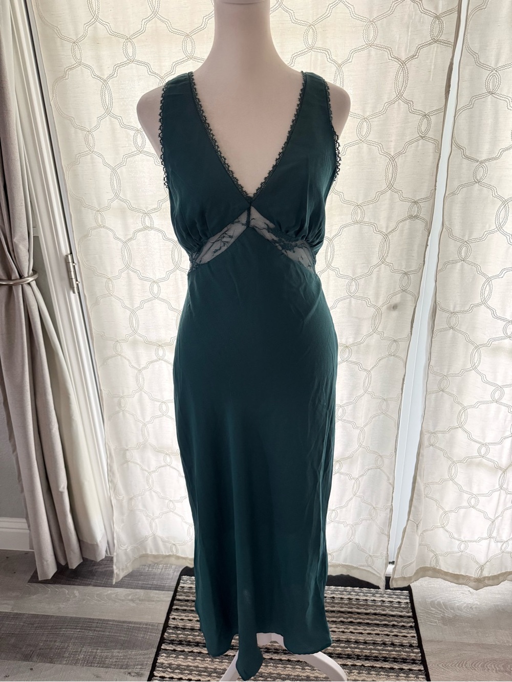 Satin lace cutout dress